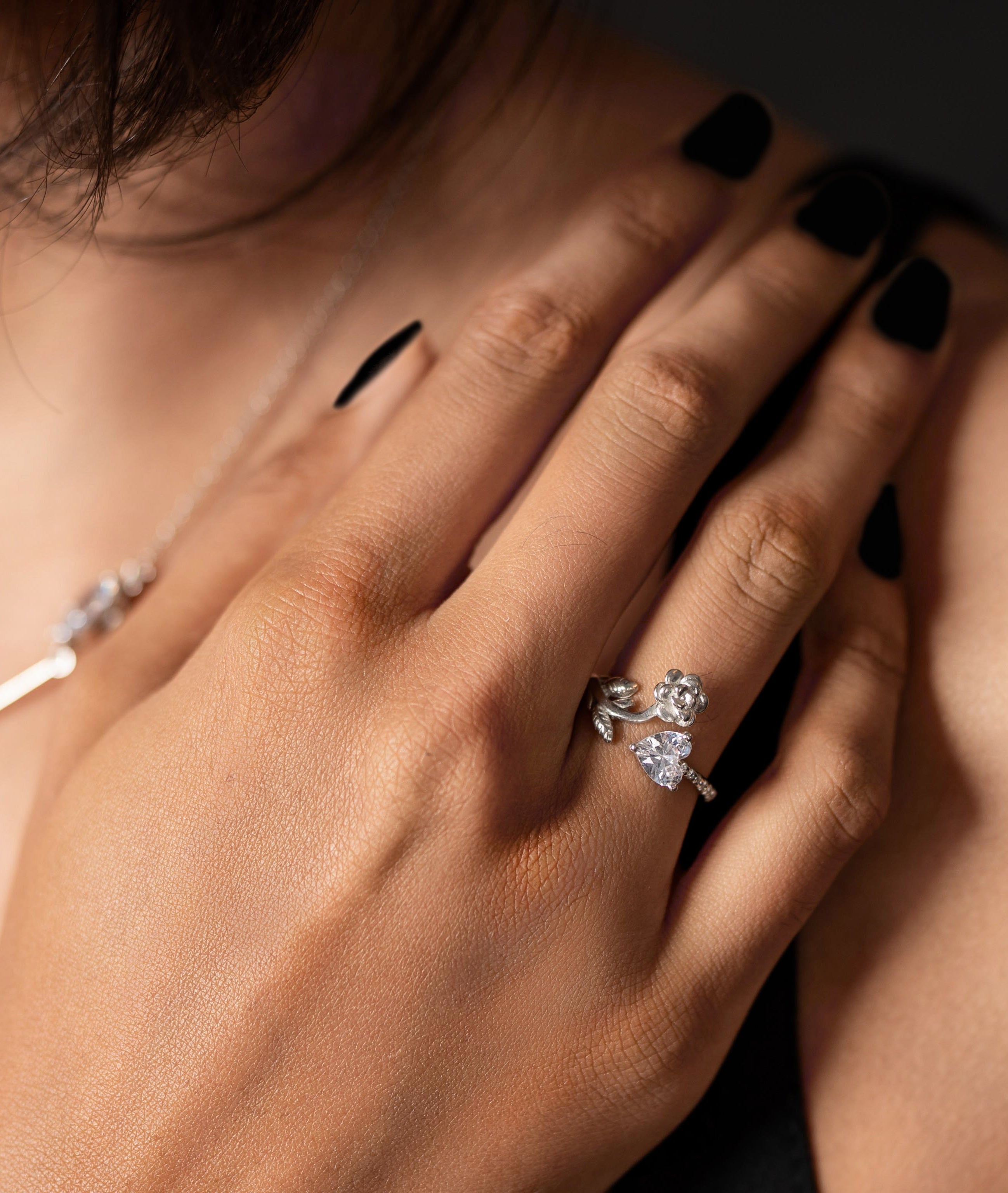 Rose Heart Sparkle Ring