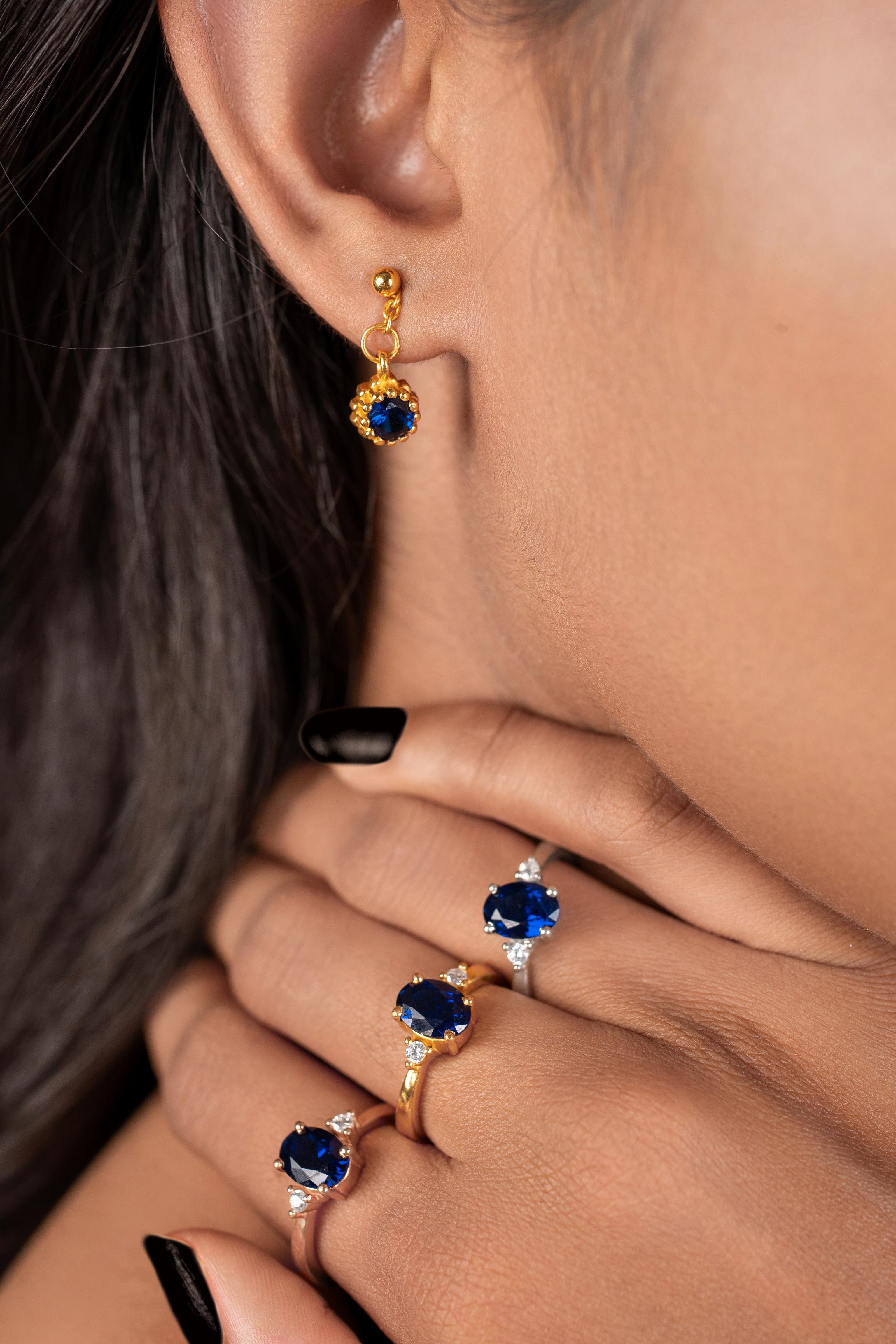 Blue Sapphire Stud Earrings