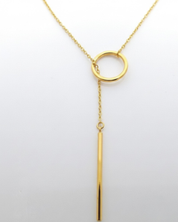 Circle Bar Lariat Necklace