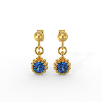 Blue Sapphire Stud Earrings