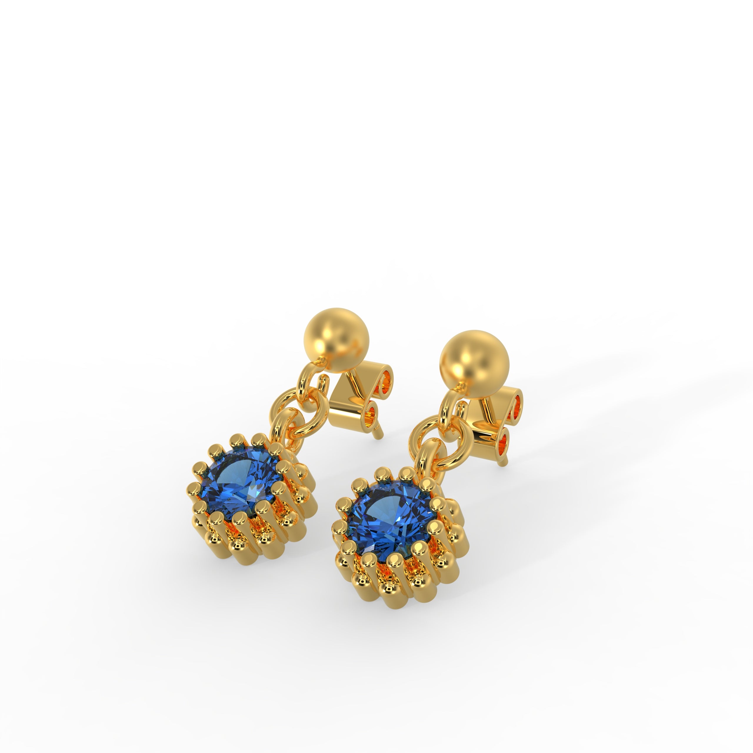 Blue Sapphire Stud Earrings