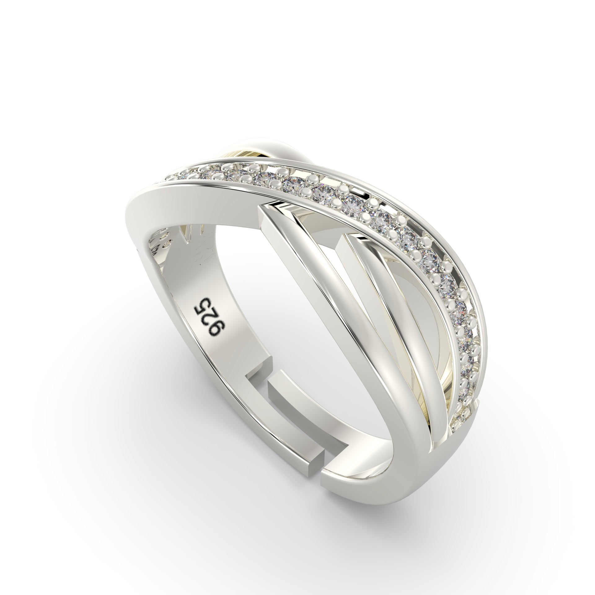 Crossover Zirconia Rings