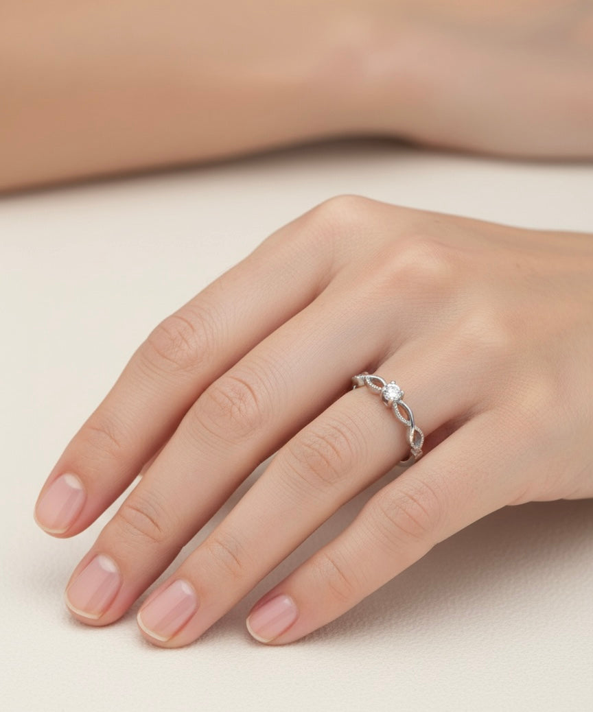 Twine Solitaire Ring