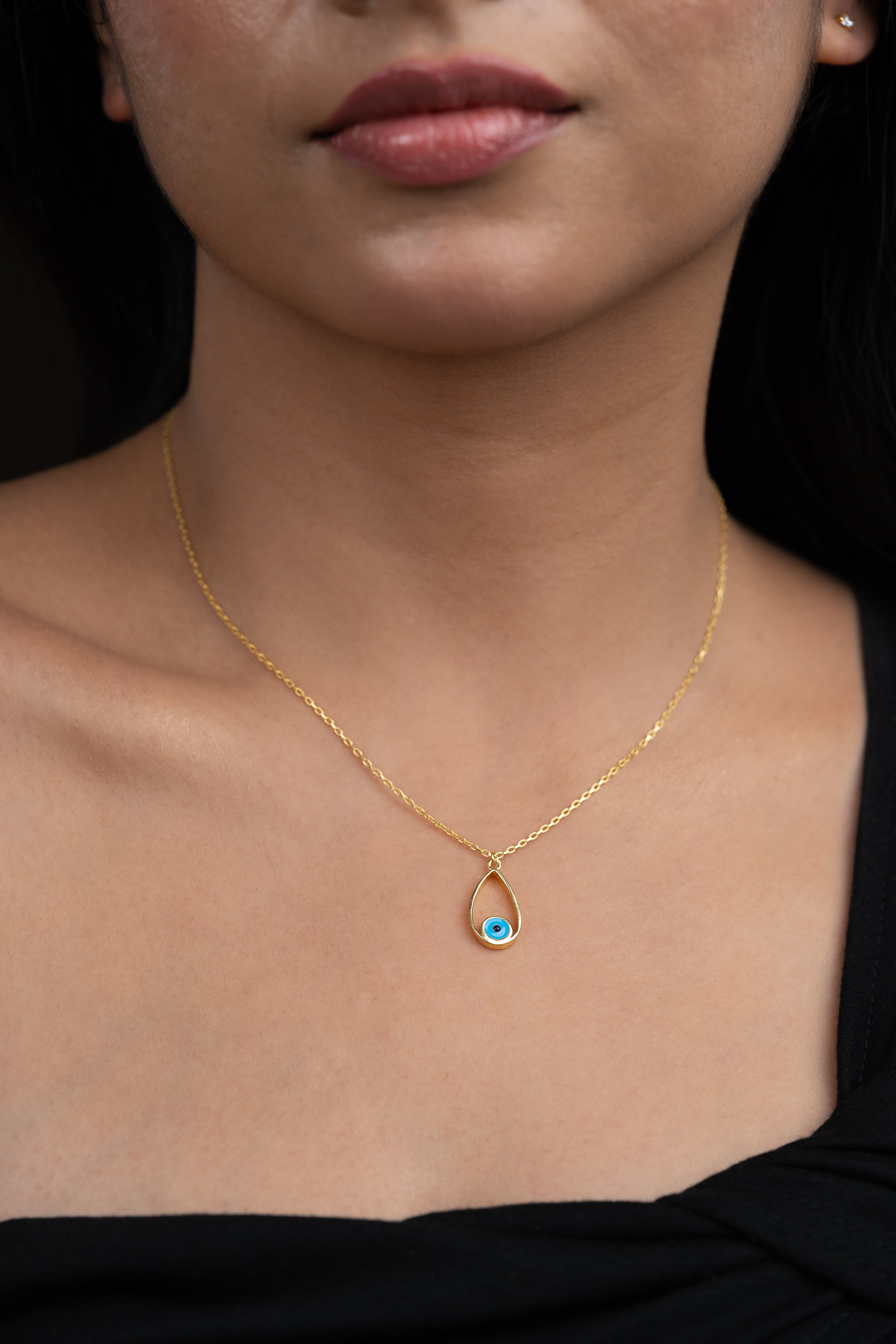 Teardrop Evil Eye Necklace