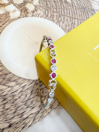 Ruby CZ link Bangle