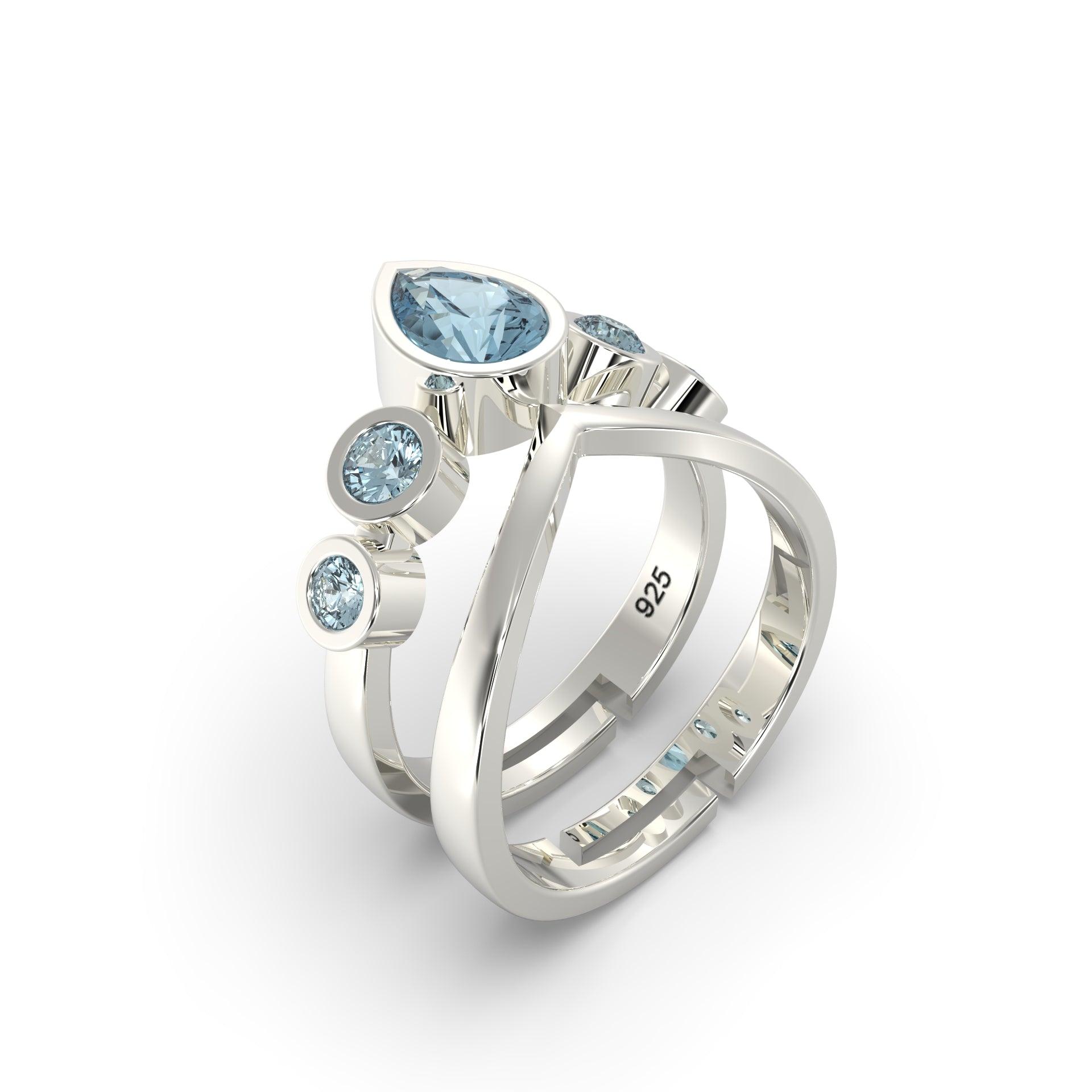 Blue Aquamarine ring