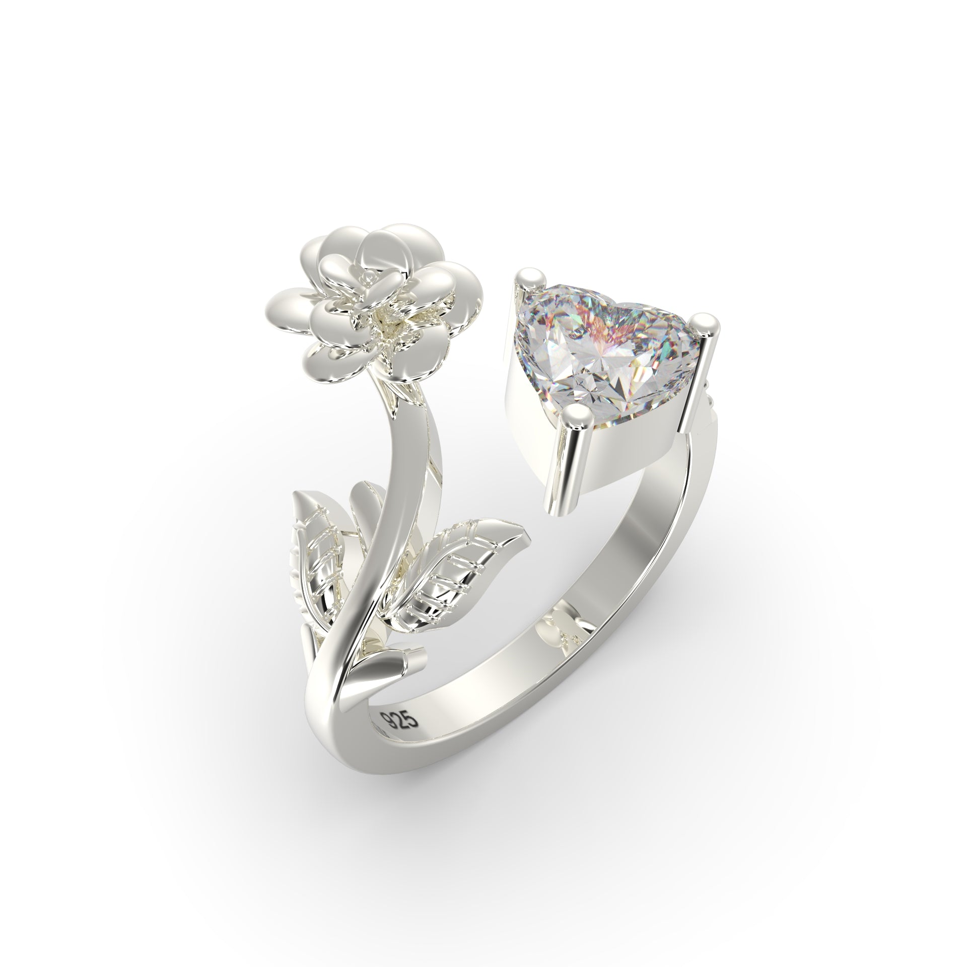 Rose Heart Sparkle Ring