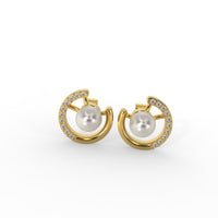 Pearl Crescent Earrings