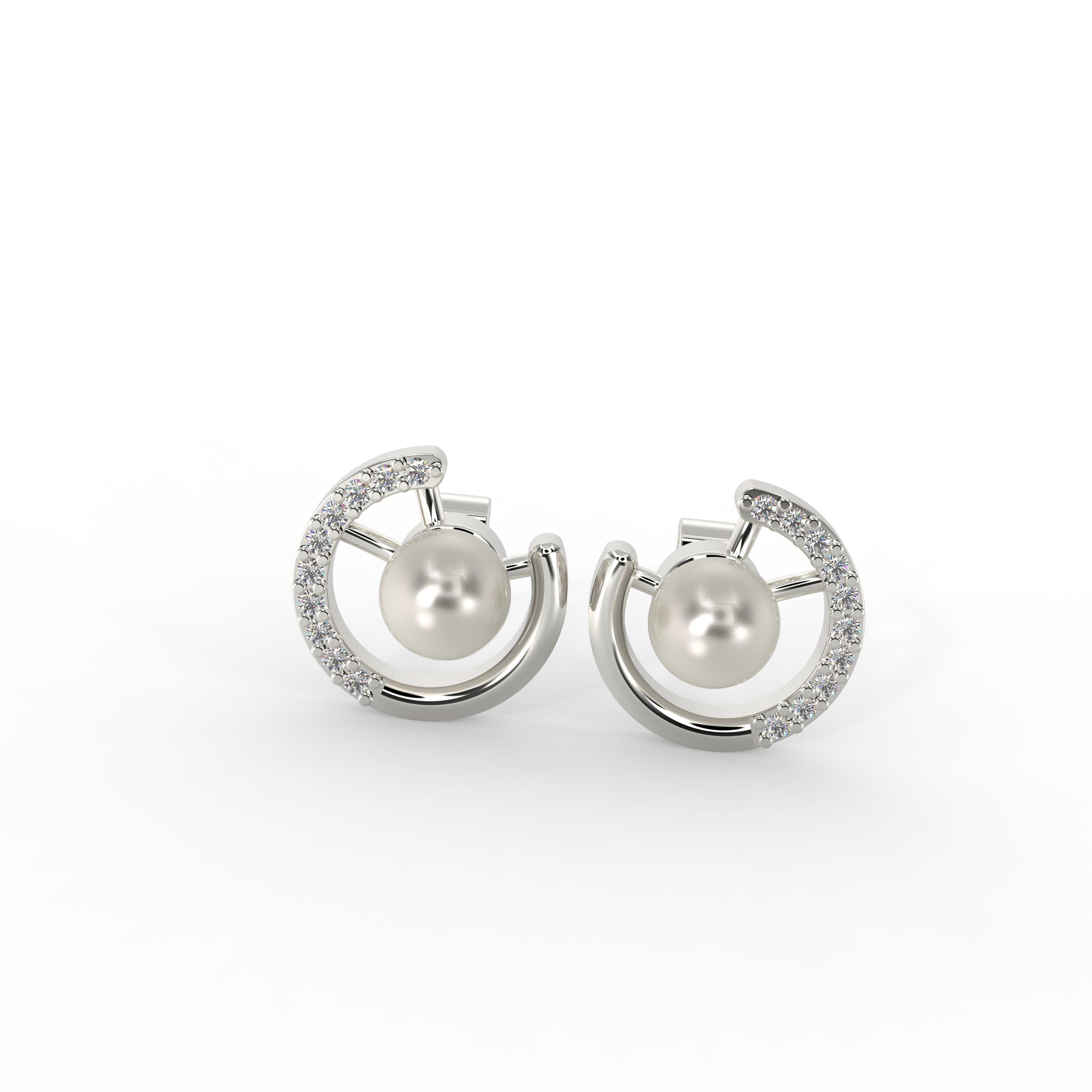 Pearl Crescent Earrings