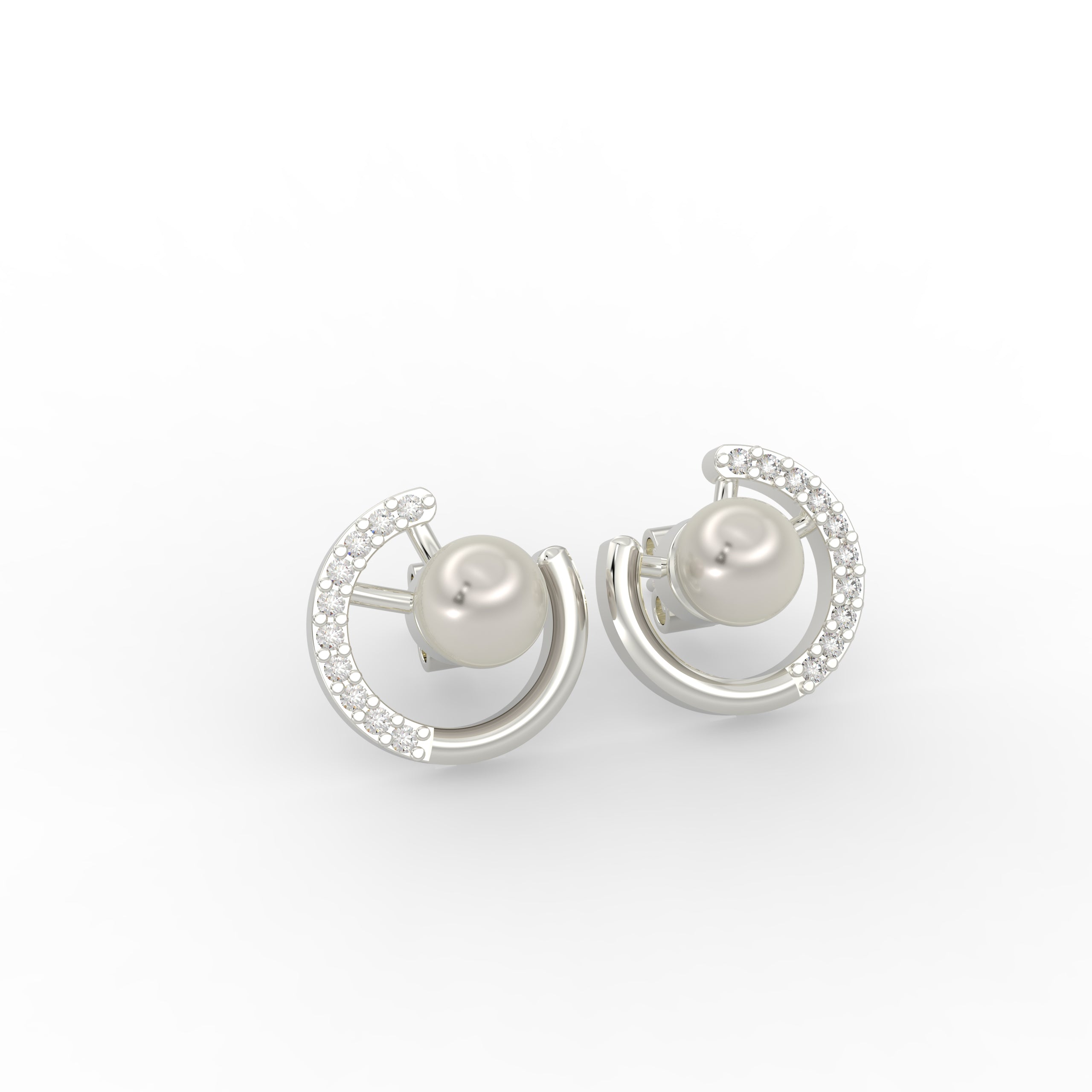 Pearl Crescent Earrings